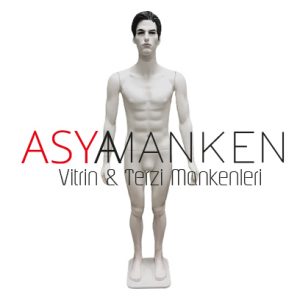 ASM-180 Plastik Erkek Boy Manken Makyajlı Tablalı