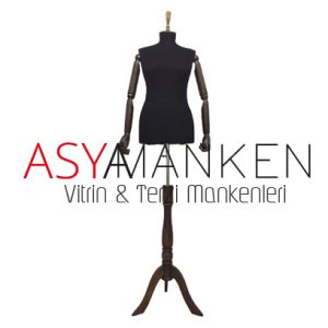 Kadın Terzi Mankeni Plastik Çatal Takım Ahşap Kollu