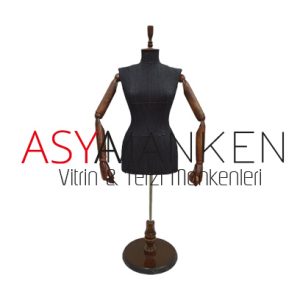 Kadın Erkek Plastik Kot Kumaş Kısa Ahşap Ayaklı
