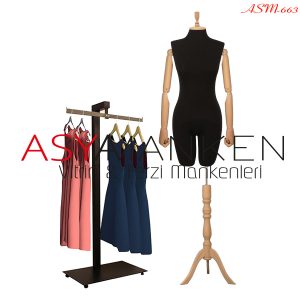 ASM-663 Özel Standlı Pantolon Giyebilen Kukla Kollu Bayan Terzi Mankeni