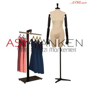 ASM-669 Özel Standlı Pantolon Giyebilen Kukla Kollu Bayan Terzi Mankeni