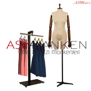 ASM-671 Özel Standlı Pantolon Giyebilen Kukla Kollu Bayan Terzi Mankeni