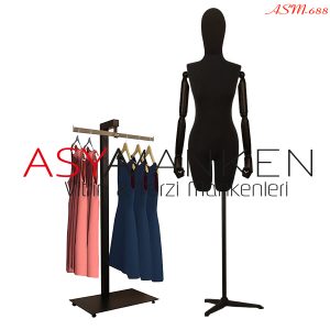 ASM-688 Özel Standlı Pantolon Giyebilen Kukla Kollu Bayan Terzi Mankeni