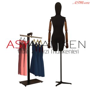 ASM-692 Özel Standlı Pantolon Giyebilen Kukla Kollu Bayan Terzi Mankeni